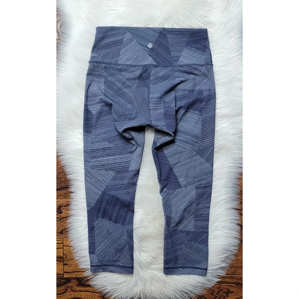 Lululemon Wunder Under Hi-Rise Crop Tight Women's Size 8 Etch Hail Midnight Navy